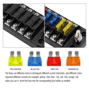 ZH-978A1 FB1901 1 In 6 Out 6 Ways Independent Positive Negative Fuse Box with 12 Fuses for Auto Car Truck Boat
