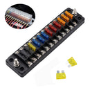 ZH-979A2 FB1904 1 In 1 Out 12 Ways No Distinction Positive Negative Fuse Box with 24 Fuses for Auto Car Truck Boat