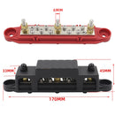 1 Pair 48V 150A M6 Power Distribution Terminal Block Battery Bus Bar Set with Terminal Block
