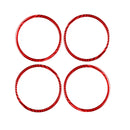 4 PCS Set for Honda CRV 2007-2011 Carbon Fiber Car Door Horn Ring Decorative Sticker,Left and Right Drive Universal (Red)