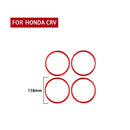 4 PCS Set for Honda CRV 2007-2011 Carbon Fiber Car Door Horn Ring Decorative Sticker,Left and Right Drive Universal (Red)