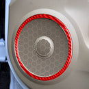 4 PCS Set for Honda CRV 2007-2011 Carbon Fiber Car Door Horn Ring Decorative Sticker,Left and Right Drive Universal (Red)