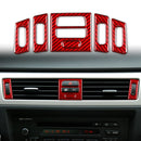 5 PCS Set for BMW 3 Series E90 High Matching Carbon Fiber Car Air Outlet Decorative Sticker,Left and Right Drive Universal(Red)