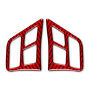 2 PCS Set for BMW 3 Series E90 Carbon Fiber Car Steering Wheel Button Frame Decorative Sticker,Left and Right Drive Universal (Red)