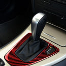 For BMW 3 Series E90 Carbon Fiber Car Gear Position Panel Decorative Sticker,Right Drive (Red)
