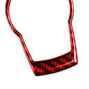For BMW 3 Series E90 Carbon Fiber Car Headlight Switch Decorative Sticker,Left and Right Drive Universal (Red)