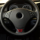 For BMW 3 Series E90 Little B Version Carbon Fiber Car Steering Wheel Decorative Sticker (Red)