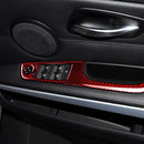 5 PCS Set For BMW 3 Series E90 Carbon Fiber Car Right Drive Window Lift Panel Decorative Sticker, Diameter: 35.8cm (Red)