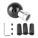 Universal Car Carbon Fiber Texture Metal Gear Shift Knob (Silver Black)