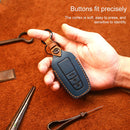 For Toyota Car Cowhide Leather Key Protective Cover Key Case, Two Keys Version(Brown)