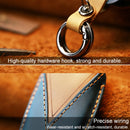For Toyota Car Cowhide Leather Key Protective Cover Key Case, Three Keys Version (Blue)