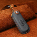 For Mazda Old Style Car Cowhide Leather Key Protective Cover Key Case, Two Keys Version (Black)
