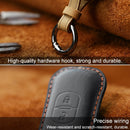 For Mazda Old Style Car Cowhide Leather Key Protective Cover Key Case, Two Keys Version (Black)