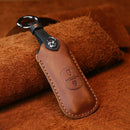 For Mazda Old Style Car Cowhide Leather Key Protective Cover Key Case, Two Keys Version (Brown)