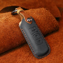 For Mazda Old Style Car Cowhide Leather Key Protective Cover Key Case, Three Keys Version (Black)