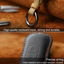 For Mazda Old Style Car Cowhide Leather Key Protective Cover Key Case, Three Keys Version (Black)