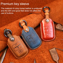 For Kia Old Style Car Cowhide Leather Key Protective Cover Key Case (Red)
