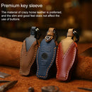 For Mercedes-Benz Old Style Car Cowhide Leather Key Protective Cover Key Case (Brown)