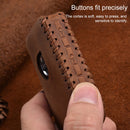 For Volvo Single Slit Style Car Cowhide Leather Key Protective Cover Key Case (Red)