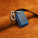 For Land Rover Car Cowhide Leather Key Protective Cover Key Case (Blue)