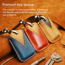 For Land Rover Car Cowhide Leather Key Protective Cover Key Case (Blue)