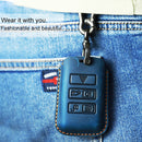 For Land Rover Car Cowhide Leather Key Protective Cover Key Case (Brown)
