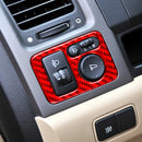 For Honda CRV 2007-2011 Car Carbon Fiber Rear Mirror Adjustment Switch Frame Decorative Sticker, Left Drive (Red)