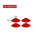 4 PCS Set for Honda CRV 2007-2011 Carbon Fiber Car Inner Door Bowl Patch Decorative Sticker,Left and Right Drive Universal(Red)