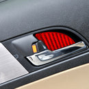 4 PCS Set for Honda CRV 2007-2011 Carbon Fiber Car Inner Door Bowl Patch Decorative Sticker,Left and Right Drive Universal(Red)