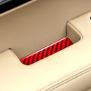 4 PCS Set for Honda CRV 2007-2011 Carbon Fiber Car Inner Armrest Gasket Decorative Sticker,Left and Right Drive Universal (Red)