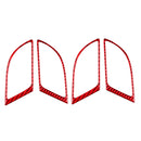 4 PCS Set for Honda CRV 2007-2011 Carbon Fiber Car Inner Handle Frame Decorative Sticker,Left and Right Drive Universal (Red)