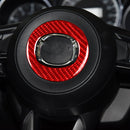 Car Carbon Fiber Steering Wheel Decorative Sticker for Mazda CX-5 2017-2018, Left and Right Drive (Red)