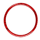 Car Carbon Fiber Steering Wheel Decorative Sticker for Mazda 3 Axela 2017-2018, Left and Right Drive (Red)