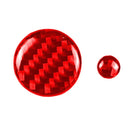 Car Carbon Fiber Multimedia Buttons Decorative Sticker for Mazda 3 / 6 / CX-9 / CX-5, Left and Right Drive (Red)