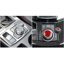 Car Carbon Fiber Multimedia Buttons Decorative Sticker for Mazda 3 / 6 / CX-9 / CX-5, Left and Right Drive (Red)
