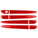 Car Carbon Fiber without Hole Outside Door Handle Decorative Sticker for Mazda CX-5 2017-2018, Right Drive (Red)