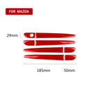 Car Carbon Fiber without Hole Outside Door Handle Decorative Sticker for Mazda CX-5 2017-2018, Right Drive (Red)