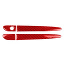 Car Carbon Fiber without Hole Outside Door Handle Decorative Sticker for Mazda CX-5 2017-2018, Right Drive (Red)