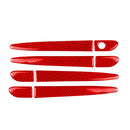 Car Carbon Fiber without Hole Outside Door Handle Decorative Sticker for Mazda CX-5 2017-2018, Left Drive (Red)