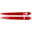 Car Carbon Fiber without Hole Outside Door Handle Decorative Sticker for Mazda CX-5 2017-2018, Left Drive (Red)
