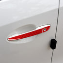 Car Carbon Fiber without Hole Outside Door Handle Decorative Sticker for Mazda CX-5 2017-2018, Left Drive (Red)