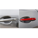 Car Carbon Fiber without Hole Outside Door Handle Decorative Sticker for Mazda CX-5 2017-2018, Left Drive (Red)