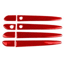 Car Carbon Fiber with Hole Outside Door Handle Decorative Sticker for Mazda CX-5 2017-2018, Right Drive (Red)