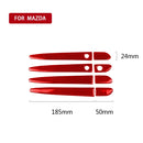 Car Carbon Fiber with Hole Outside Door Handle Decorative Sticker for Mazda CX-5 2017-2018, Left Drive (Red)
