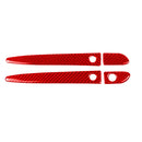 Car Carbon Fiber with Hole Outside Door Handle Decorative Sticker for Mazda CX-5 2017-2018, Left Drive (Red)