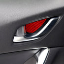 Car Carbon Fiber Inside Door Bowl Decorative Sticker for Mazda CX-5 2013-2018, Left and Right Drive(Red)