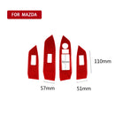 Car Carbon Fiber Window Glass Lift Panel Decorative Sticker for Mazda CX-5 2017-2018, Left Drive (Red)