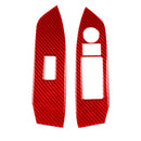 Car Carbon Fiber Window Glass Lift Panel Decorative Sticker for Mazda CX-5 2017-2018, Left Drive (Red)