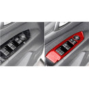 Car Carbon Fiber Window Glass Lift Panel Decorative Sticker for Mazda CX-5 2017-2018, Left Drive (Red)
