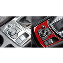 Car Carbon Fiber Handbrake Panel Decorative Sticker for Mazda CX-5 2017-2018, Right Drive (Red)